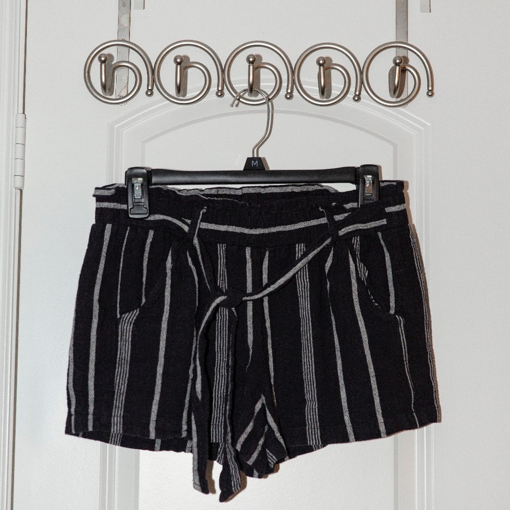Black Stripped Shorts